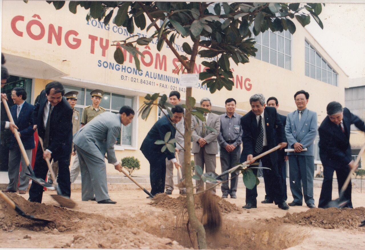22 NĂM CÂY ĐA BÁC PHẠM THẾ DUYỆT TRỒNG TẶNG CÔNG TY CỔ PHẦN NHÔM SÔNG HỒNG NAY ĐÃ LỚN